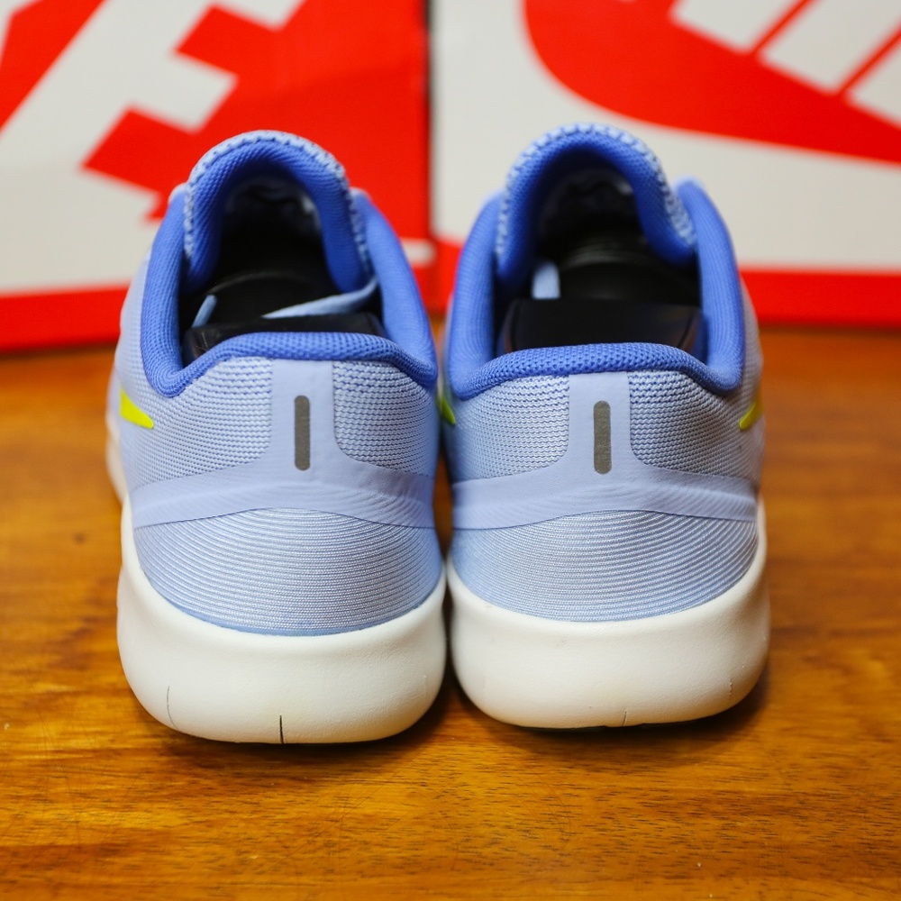 Nike Free RN GS Girls Medium Blue 833993-403 Lime - Picture 5 of 7